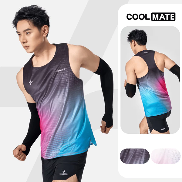 [MUA 3 GIẢM 12%]Áo ba lỗ nam Singlet chạy bộ AirRush Gradient áo thể thao running thoáng khí thấm hút tốt Coolmate