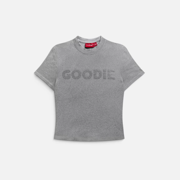 Áo thun NEEDS OF WISDOM Rhinestone Goodie Baby Tee - Grey - Local Brand Chính Hãng