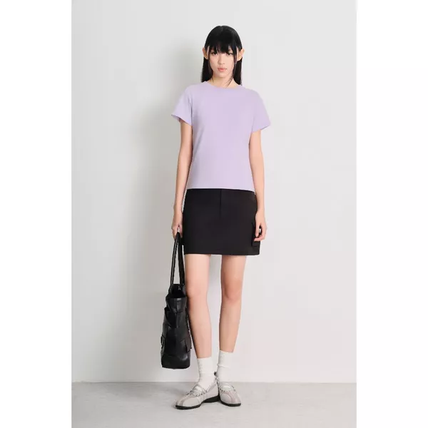 LIBÉ WORKSHOP - Chân váy khaki ngắn trên gối màu đen 7608