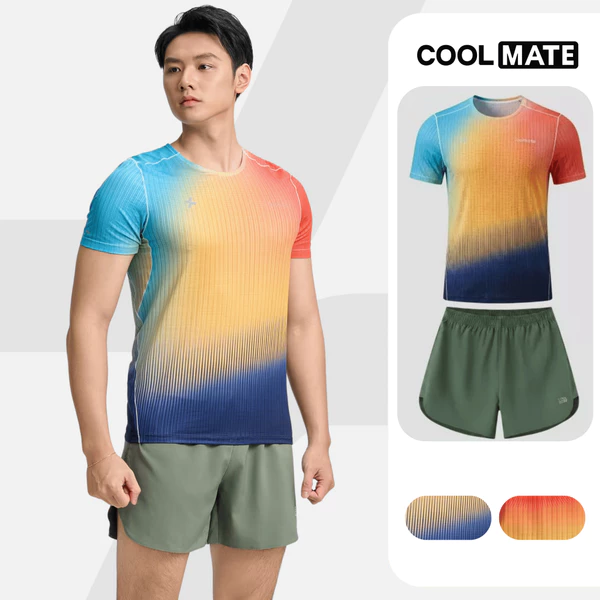 Set thể thao đa năng Premium áo Graphic AirFlow Quần short Maxcool, set chạy bộ Coolmate