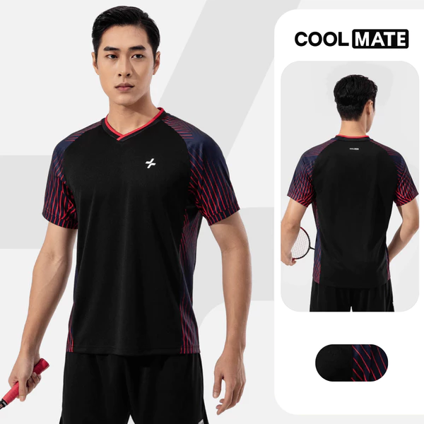 [MUA 3 GIẢM 12%]Áo thun thể thao nam chơi pickleball cầu lông Racquet Sport Graphic Red Line Thoáng khí Coolmate