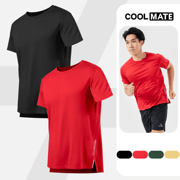 Combo 2 áo thun nam thể thao chạy bộ Essentials Fast & Free Run II siêu nhẹ Coolmate