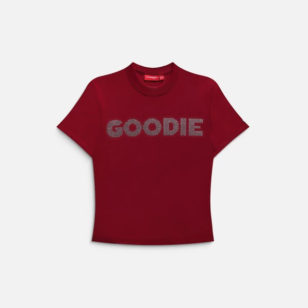 Áo thun NEEDS OF WISDOM Rhinestone Goodie Baby Tee - Red - Local Brand Chính Hãng