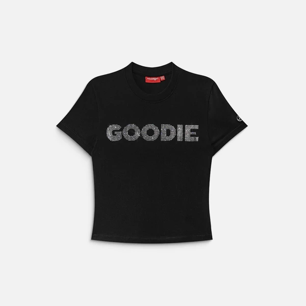 Áo thun NEEDS OF WISDOM Rhinestone Goodie Baby Tee - Black - Local Brand Chính Hãng