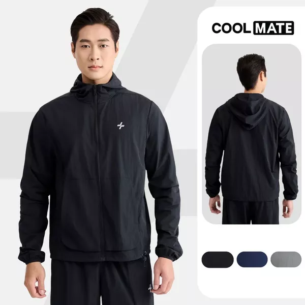 [MUA 3 GIẢM 12%]Áo khoác thể thao nam Track Jacket Windbreaker siêu nhẹ, nhanh khô trượt nước, áo trekking Coolmate