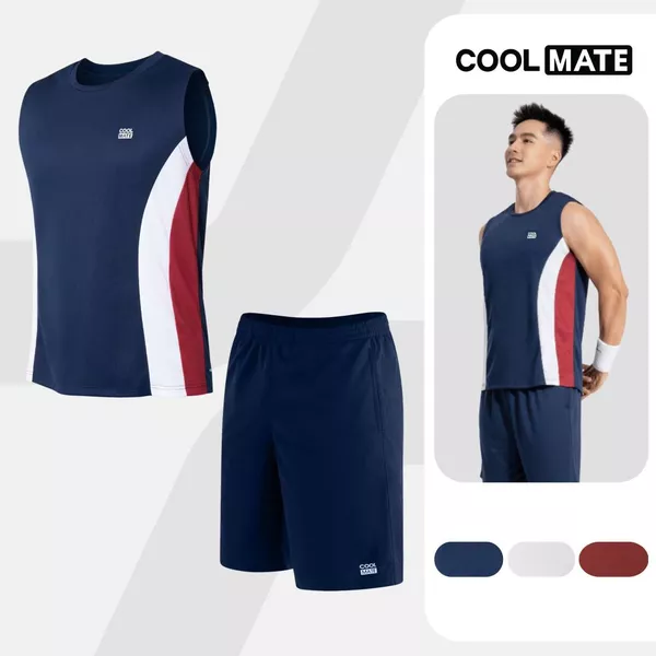 Set đồ thể thao nam Áo sát nách teamwear Flexline Active và Quần Promax thấm hút tốt Coolmate