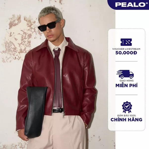 Áo khoác da khoá zip YKK PEALO chất liệu microfiber form crop - Bassline Jacket SPT4