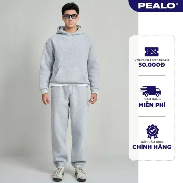 Áo Hoodie PEALO Nam Nữ Form Boxy Rộng Chất Nỉ Bông Cao Cấp SPK2
