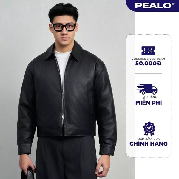 Áo khoác da microfiber PEALO form boxy thời trang cao cấp SPK2