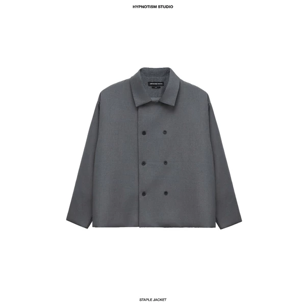 HYPNOTISM | "STAPLE JACKET" - Áo Khoác Blazer Tối Giản 2 Hàng Nút, Form Boxy, Kaki Cotton Cao Cấp