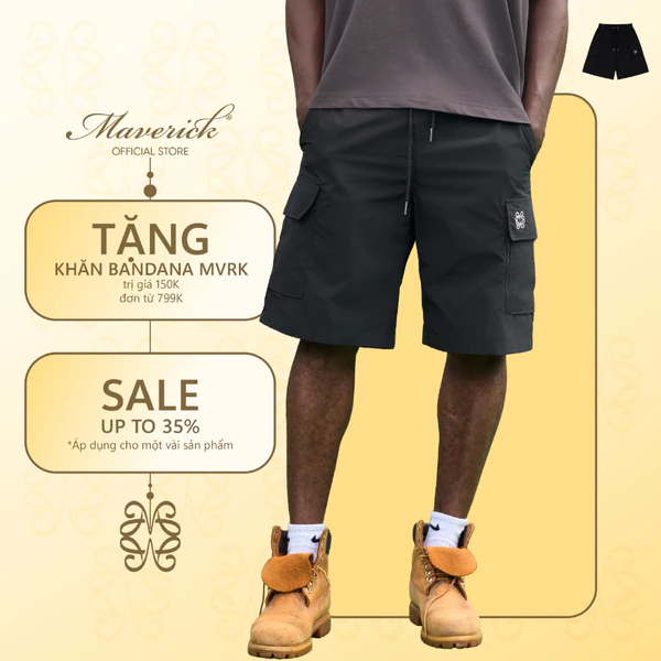 Quần Short MVRK Initial Unisex Vải Dù Siêu Nhẹ Thoáng Mát