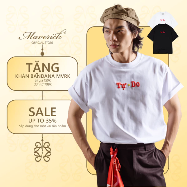 Áo thun MVRK Tự Do Unisex Form Boxy 250 GSM 100% Cotton Style Basic