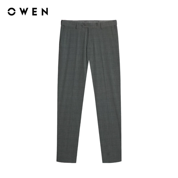 Owen - Quần tây Regular Fit Tăng đơ QRT257101 màu Xám nhạt chất liệu TR Spandex