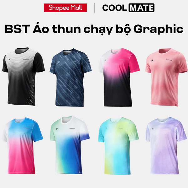 [MUA 2 GIẢM 20%]BST Áo thun thể thao Graphic chạy bộ, chạy trail siêu nhẹ, thoáng khí, thấm hút mồ hôi Coolmate