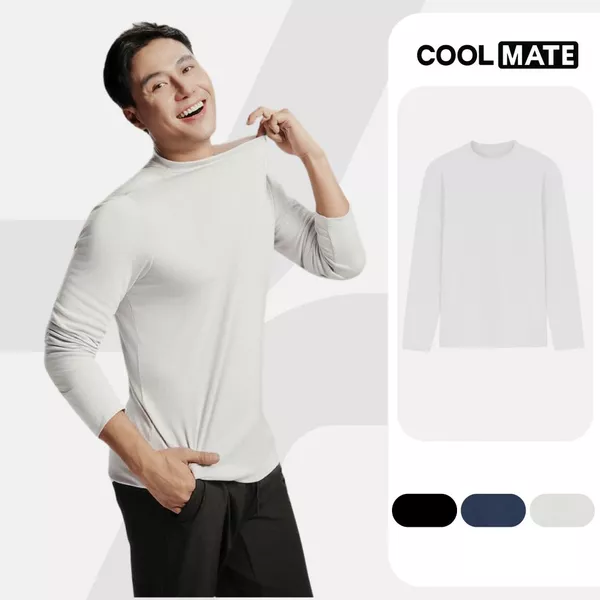 Áo giữ nhiệt Nam ExWarm Cổ thấp mềm mại, co giãn giữ ấm tốt, áo dài tay thu đông COOLMATE