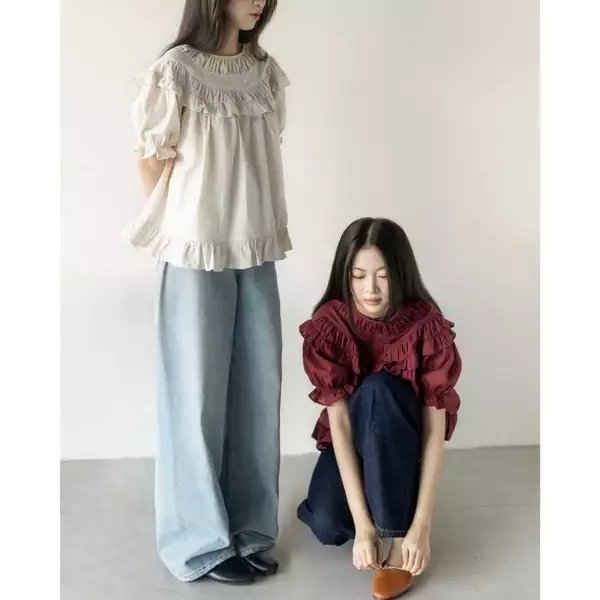 DOB - Áo babydoll linen bèo cổ tay bồng Baly