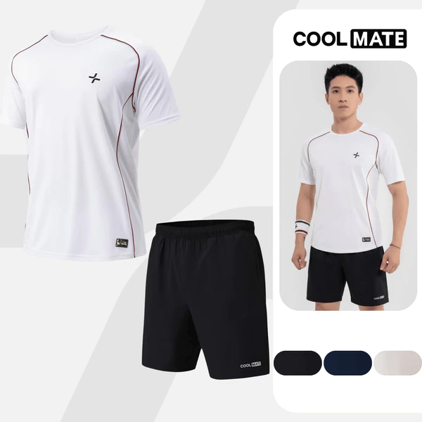 Set thể thao Tennis, Typti, Pickleball Essentials Áo Driveshot Quần 7 inch đa năng Coolmate