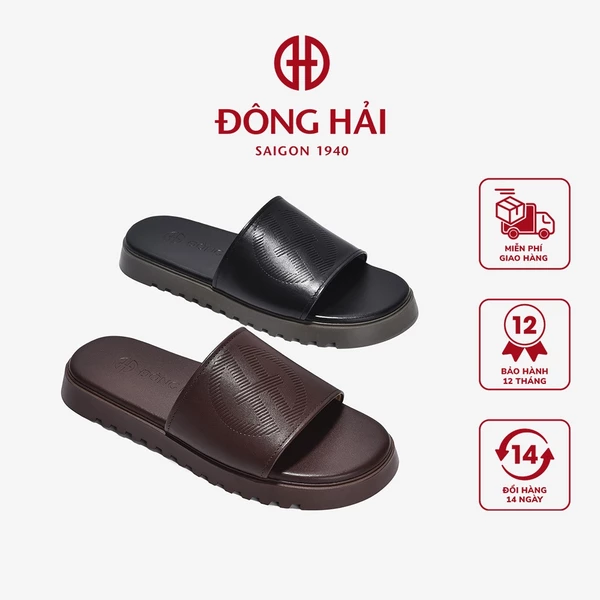 Dép Nam Quai Ngang Đông Hải Khắc Logo - D3115