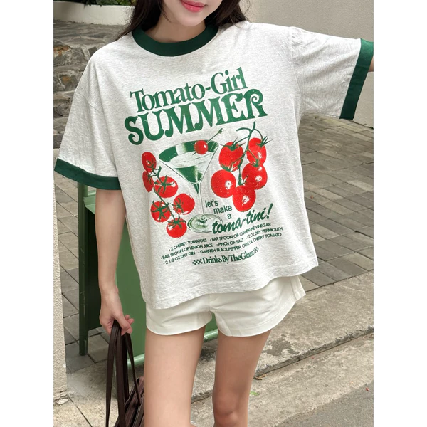 TheGlam CHÍNH HÃNG - Áo Thun Form Boxy "TOMATO GIRL SUMMER" UNISEX Áo Hè - TS04-04