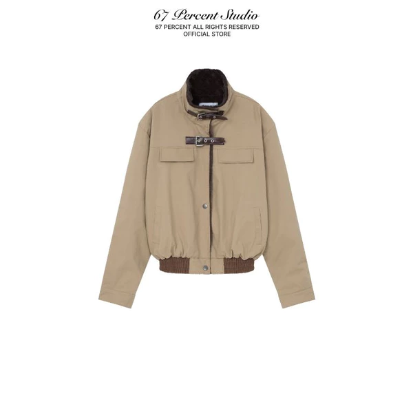 Áo Khoác Chằn Bông 2 Lớp Chất Liệu Kaki 67PERCENT/67% - SHEARLING STRAP JACKET