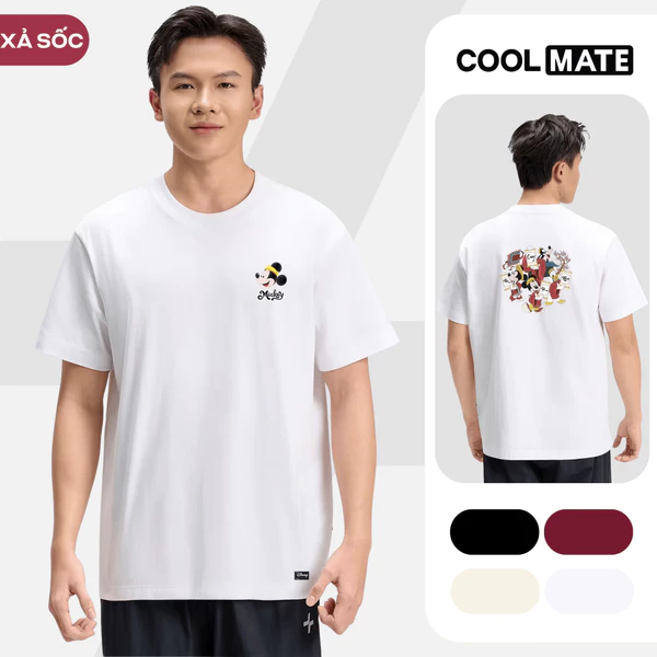 [MUA 3 GIẢM 12%][BST 2026]Áo thun cotton 100% 220gsm IN Mickey Cung Chúc Tân Xuân Áo đôi Coolmate