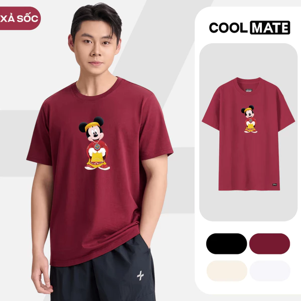 [MUA 3 GIẢM 12%][BST 2026]Áo thun nam nữ cotton 100% 220gsm IN Mickey Lì Xì Áo đôi Coolmate