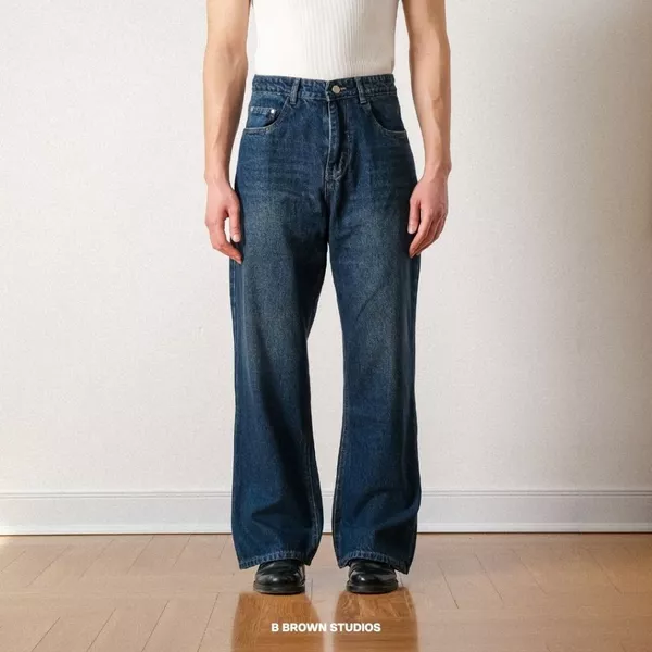 Quần Jeans Nam B Brown Cạp Cao Ống Loe Trùm Giày - B Brown Flare Jeans