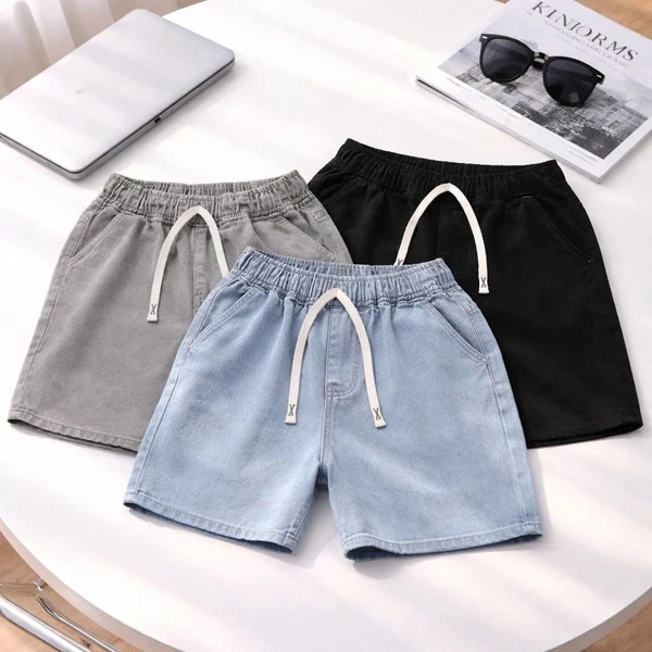 Quần Short Jean Nam Form Ngắn Trên Gối Basic Đơn Giản Lưng Thun Co Giãn Nhẹ Unisex Phù Hợp Mọi Phong Cách