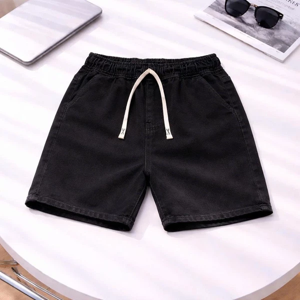 Quần Short Jean Nam Nữ Lưng Thun Dây Rút Form Ngắn Trên Gối Phong Cách Streetwear Trẻ Trung Cá Tính Nổi Bật
