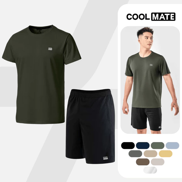 Set bộ đồ thể thao nam Promax Pickleball, Tennis, tập Gym Áo thun và quần Thoáng khí Coolmate