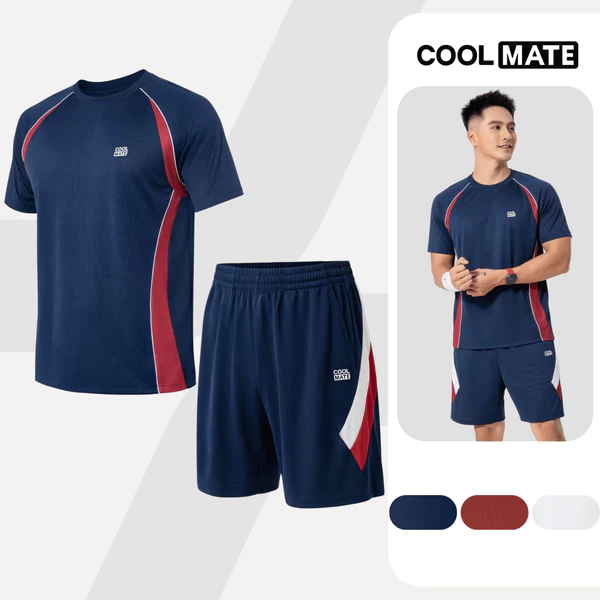 Set thể thao Pickleball nam Áo thun Teamwear Quần Promax Flexline Active thoáng khí Coolmate