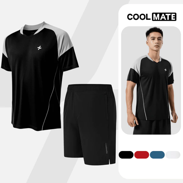 Set thể thao nam nam pickleball Áo phối bo cổ và quần short 7inch thoáng khí thấm hút Coolmate