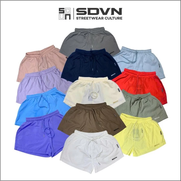 Quần Đùi Nữ Vải Dù Windy Short SDVN, Đi Chơi Đi Biển Ống Rộng Form Thoải Mái Lưng Thun Co Giãn