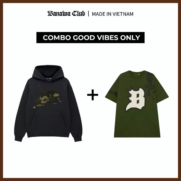 [COMBO TIẾT KIỆM] Banawa Combo 2 Áo Hoodie Áo Tee Shirt Chất Liệu Cotton Badass Ninja Combo Unisex