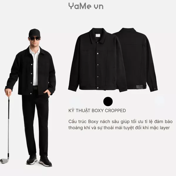 Áo khoác jean đen Tek Black, vải có co giãn, phom vừa F3 - Tek Black Jean 003 24969 |YaMe|