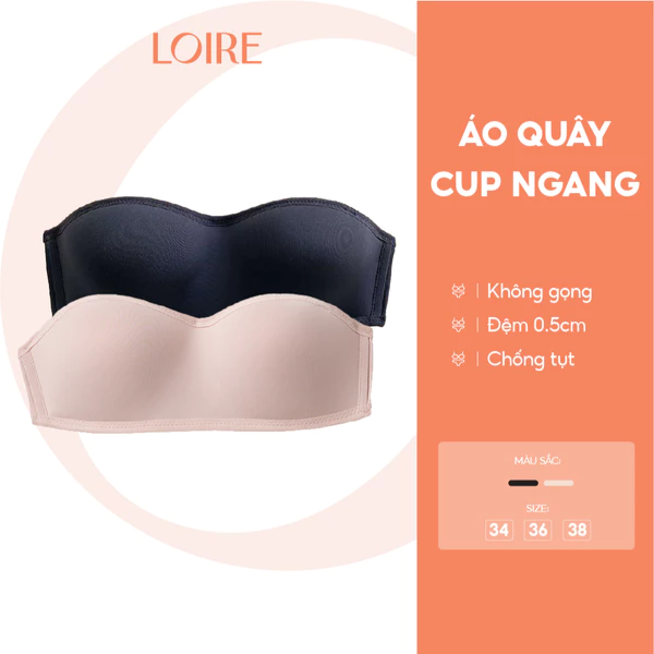 Áo lót Quây Cup Ngang BRQ02 Không Gọng Viền Silicon Mặc Trễ Vai/Hở Vai/Đi Biển