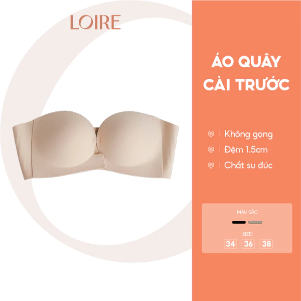 Áo Quây Không Gọng Al250737 Áo Ngực Đệm 1.5cm Cài Trước Đệm Ôm Gom V1 Mặc Đi Biển/Áo Trễ Vai