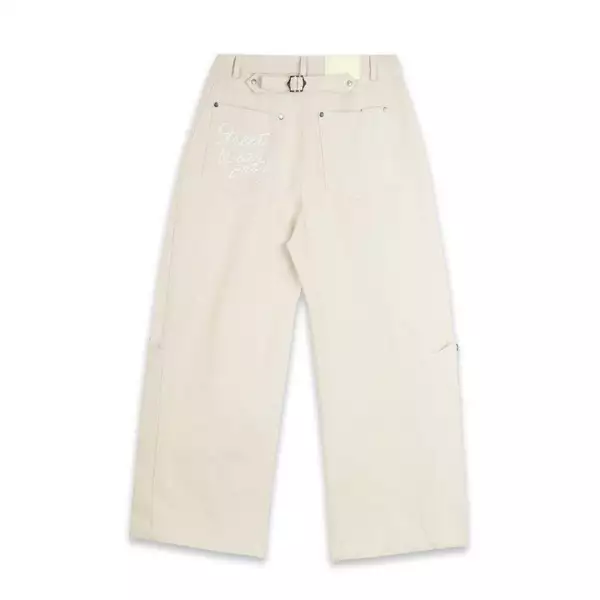 QUẦN SWE BELTED WIDE PANTS - BEIGE