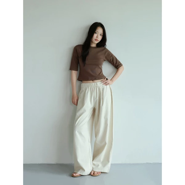 𝐒𝐎𝐌𝐒: Quần dài linen lưng thun ống rộng háck dáng - 𝐄𝐥𝐚𝐬 𝐏𝐚𝐧𝐭𝐬 ( Ảnh chính chủ)