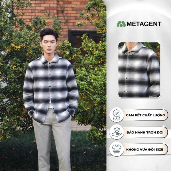 Áo sơ mi kẻ nam Metagent MS 17E3731