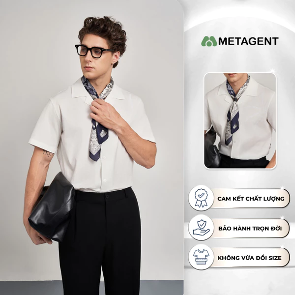 Áo sơ mi Regular tay ngắn Basic nam Metagent MS 16D4263