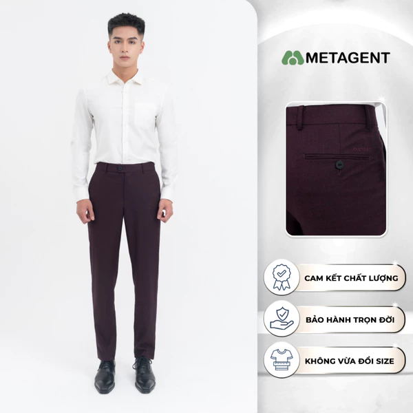 Quần tây nam dáng regular fit Metagent MS 22E3607