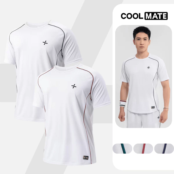[MUA 3 GIẢM 12%]Combo 2 Áo thun thể thao nam Tennis, Pickleball Driveshot Essentials Nhanh khô Thoáng khí Coolmate