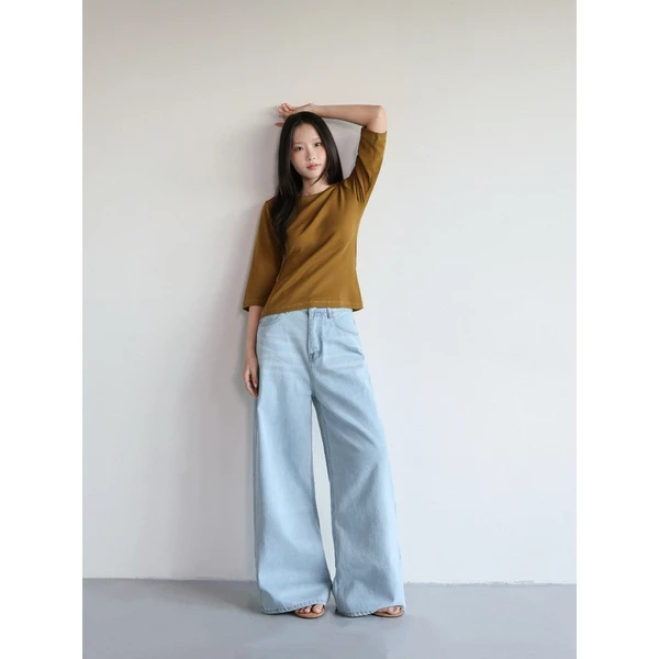 Quần jeans dài ống rộng basic Hàn |  𝐒𝐎𝐌𝐒 | 𝐇𝐨𝐥𝐥𝐢𝐬 𝐏𝐚𝐧𝐭𝐬