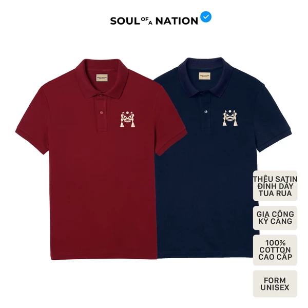 Áo Polo Nam/Nữ Unisex có cổ Basic THÊU KIM LÂN CÁT TƯỜNG vải cá sấu Pique Cotton, sang trọng - SOUL OF A NATION