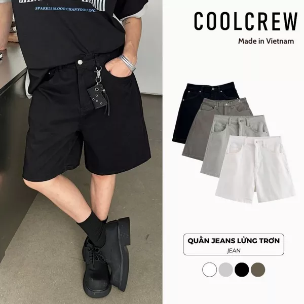 Quần Jeans Lửng Trơn Nhiều Màu 𝐂𝐎𝐎𝐋𝐂𝐑𝐄𝐖 Basic, Nam Nữ, Form Dáng Rộng Thời Trang QTL037