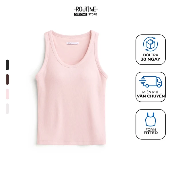 [🔥HOT] Áo Tanktop Ba Lỗ Nữ Có Mút Ngực Form Fitted - Routine 10S26TTOW027