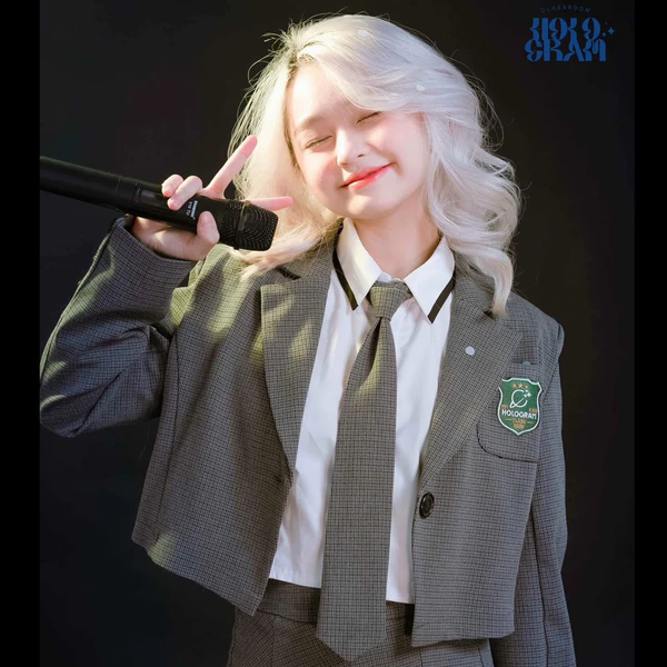 Áo blazer phong cách nữ sinh, Hologram, HOLO CROP BLAZER xám
