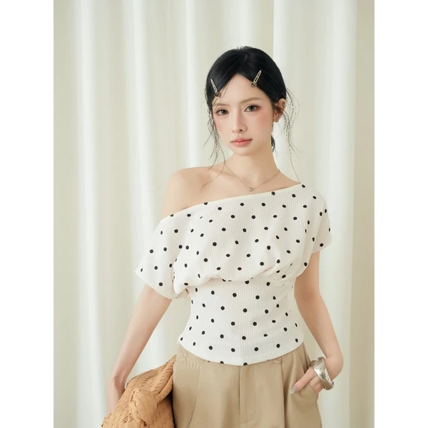 KIDO - Áo kiểu lệch vai tay ngắn SONNET TOP