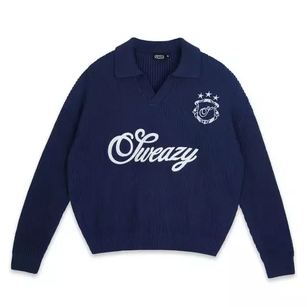 ÁO SWE L/S KNIT POLO - NAVY